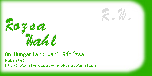 rozsa wahl business card